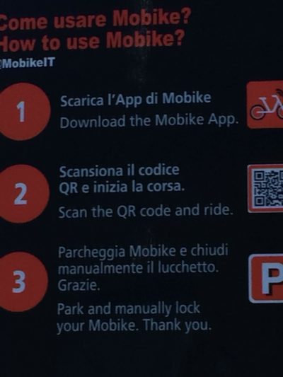 イタリアのシェアサイクル！現地で自転車をお得にレンタルする7つのコツ！Mobike使い方